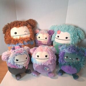Squishmallow Bigfoot Yeti Stuffed Animal Family Lot of 6 Plush Toys